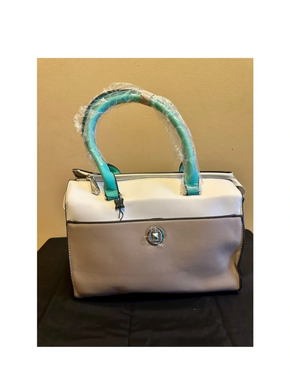 BCBGeneration Tan/White Satchel Bag - Picture 1 of 8